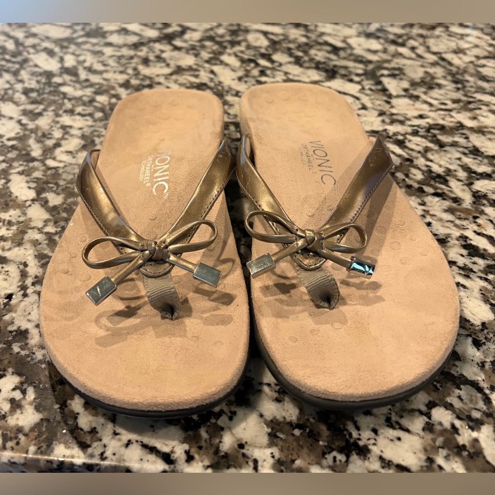 Vionic Bella Toe Post Sandal Bow Orthotic Flip Flops